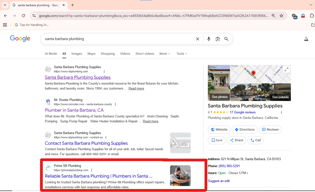 Showing Local SEO Ranking on SERP